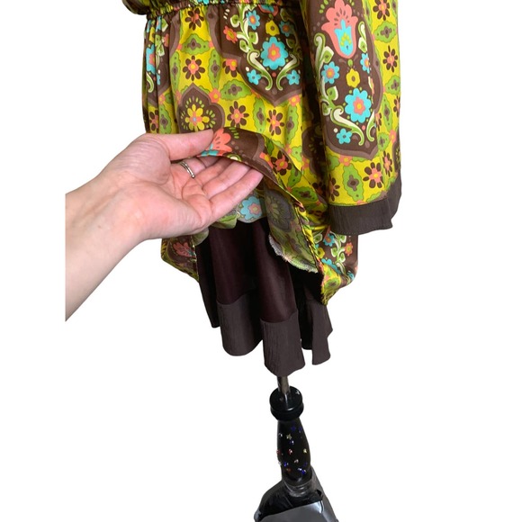 Judith March yellow floral vintage boho mini dress size small - Picture 7 of 14